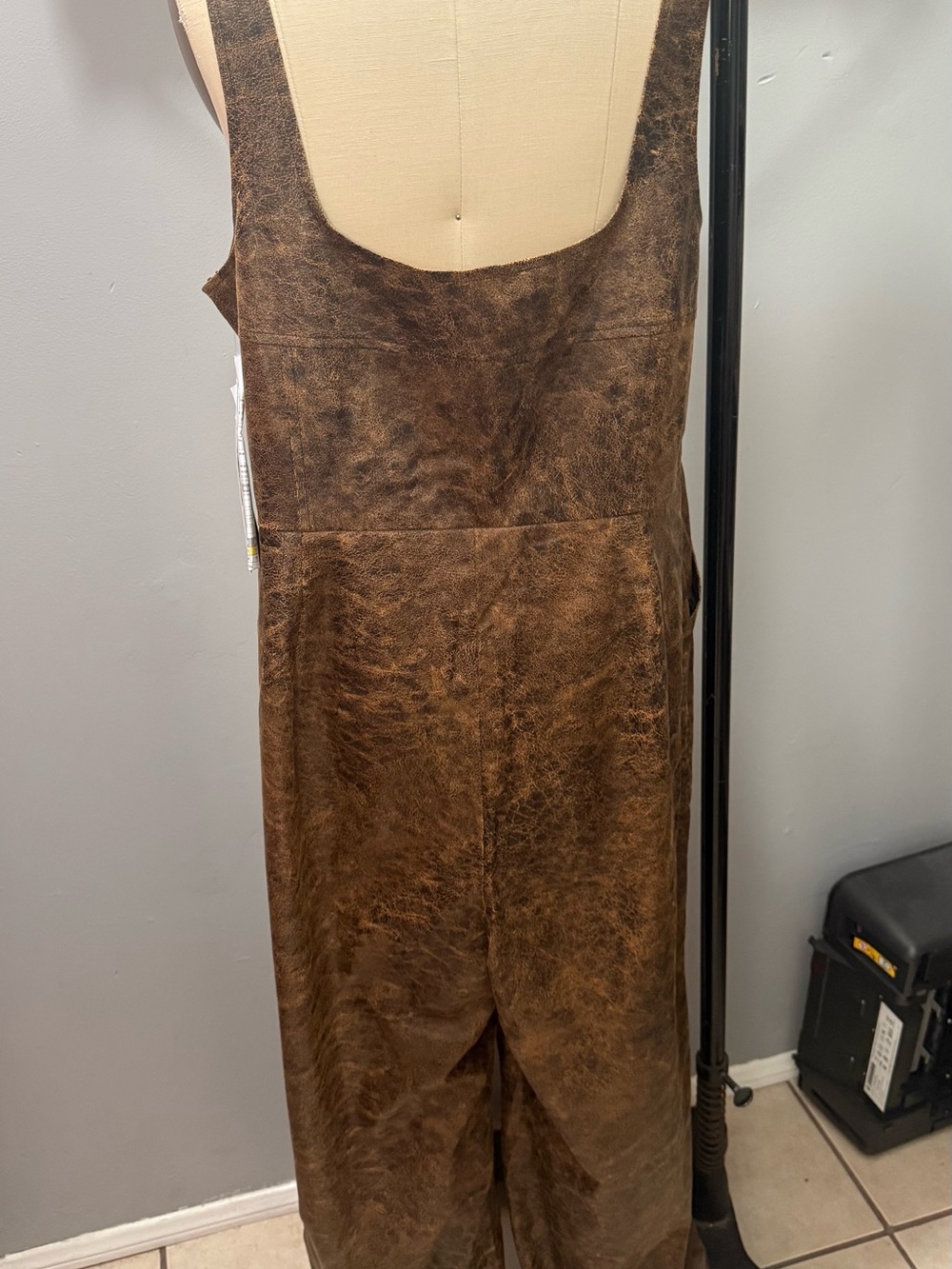 Forever 21+ Tan faux leather Jumpsuit - Picture 6 of 11